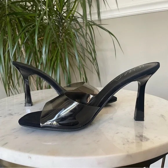 Wild Pair Black Vinyl Mules - Picture 4 of 8